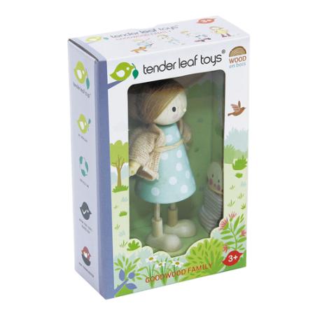 Tender Leaf Toys - Biegepuppe "Mrs. Goodwood mit Baby" - Zubehör Puppenhaus